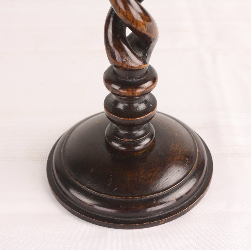 wooden barley twist candlesticks