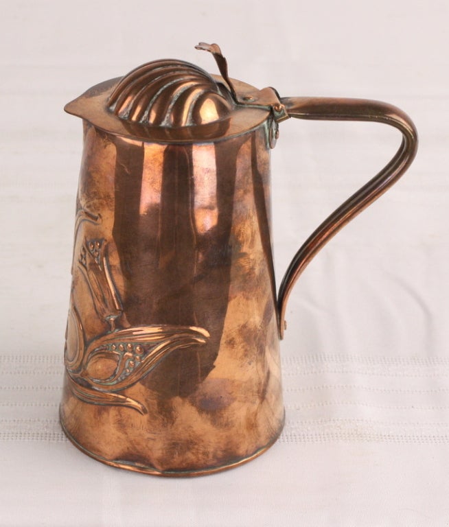 Five-Piece Collection of Art Nouveau Copper In Good Condition For Sale In Port Chester, NY