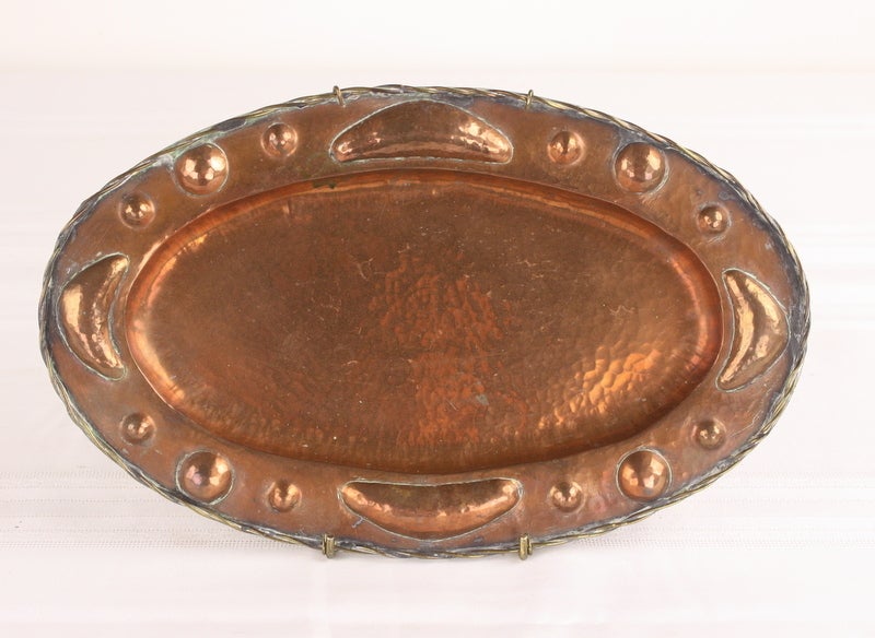 Five-Piece Collection of Art Nouveau Copper For Sale 2