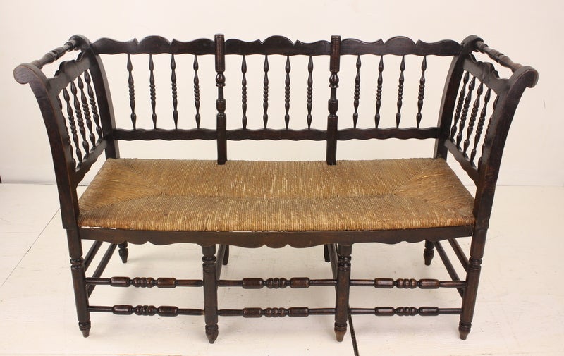 Antique French Spindle Bench