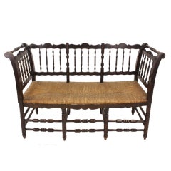 Antique French Spindle Bench