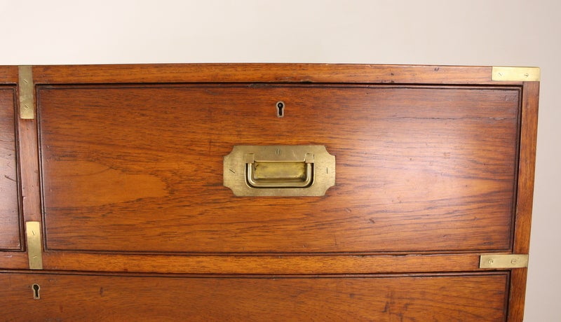 Antique English Campaign Chest In Excellent Condition In Port Chester, NY