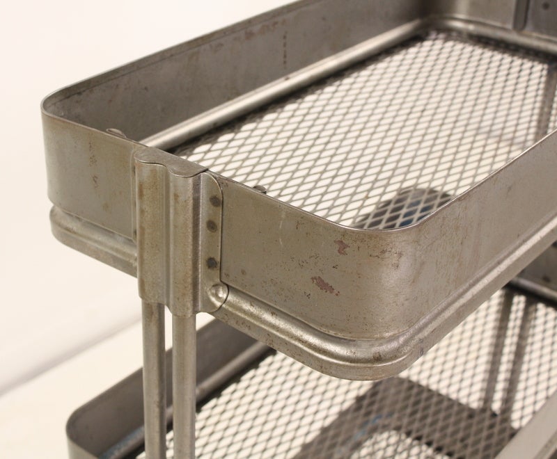 Mid-20th Century 1930's French Industrial Steel Trolley