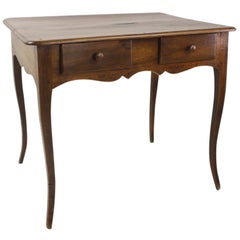Louis XV Two-Drawer Walnut Side Table