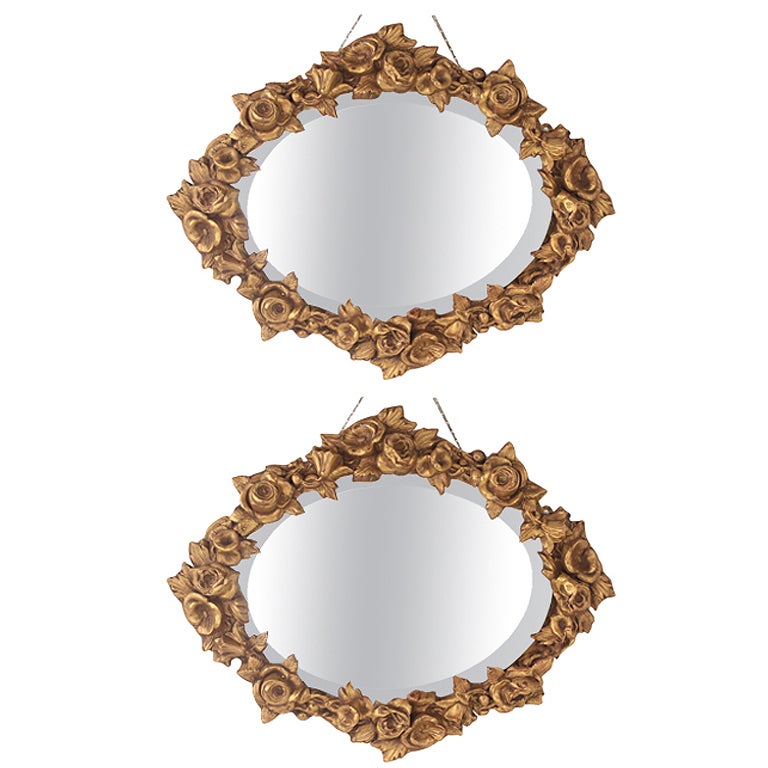 Pair of Vintage Italian Wall Mirrors For Sale at 1stDibs italian