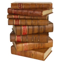 Collection of 23 Antique English Leather Law Books