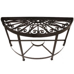 Antique French Metal Grille Demilune ServerTable 3