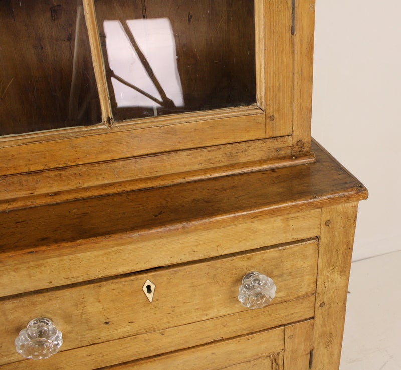 Antique English Tall Pine Bookcase at 1stDibs