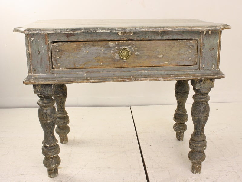 Early Gustavian Swedish Library Table Original Paint In Distressed Condition In Port Chester, NY