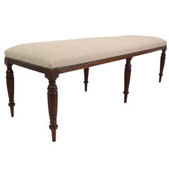 Antique English Six-Legged Mahogany Stool