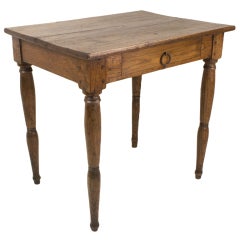 Antique French Oak Country Side Table