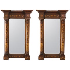 Pair of Antique Dutch Marquetry Mirrors