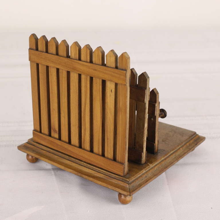 Picket Fence English Letter Rack and Silver Inkstand For Sale 1