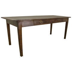 Antique Two-Drawer Chestnut Farm Table