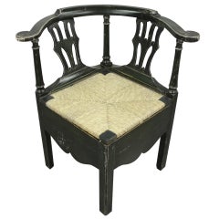 English Georgian Dark Green Corner Armchair