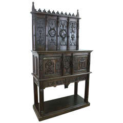 Impressive Antique Italian Gothic Cabinet