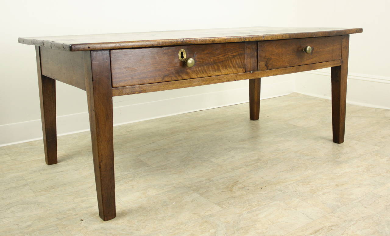Antique Two-Drawer Walnut Coffee Table 1