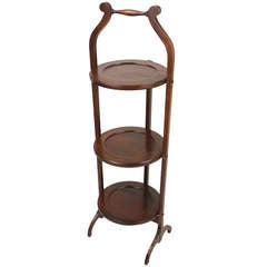 Antique English Mahogany Cake Stand 12