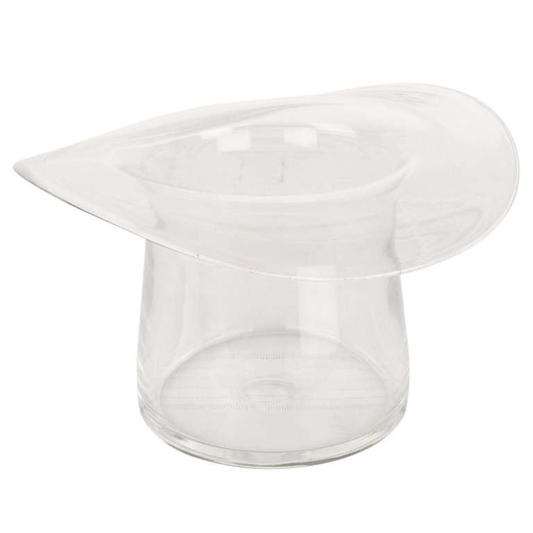 Antique English Ice Bucket Glass TopHat at 1stDibs