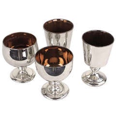 Antique Four English Silver Lustre Cups