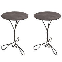 PAIR of Vintage French Steel Tables