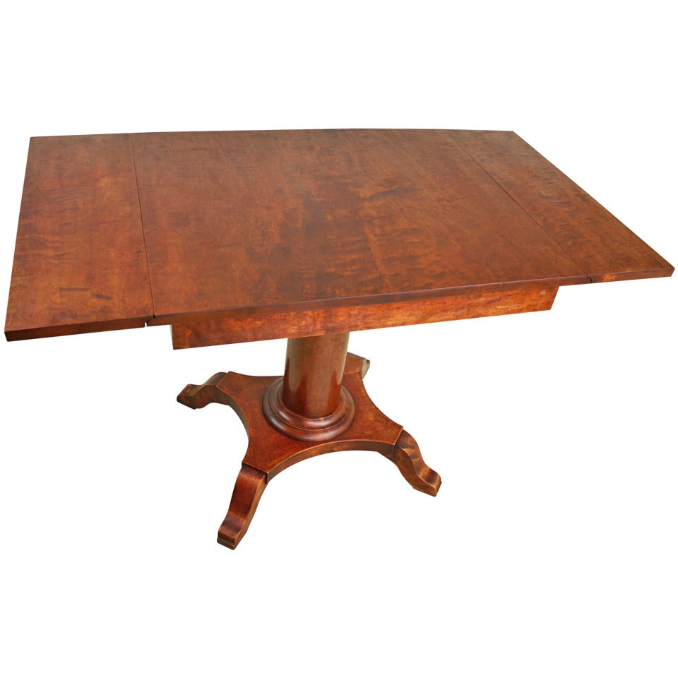 Antique Swedish Column-Base Dropleaf Table For Sale