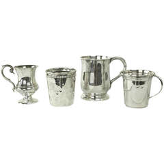 Collection of Four Antique Silver Children's Christening Cups