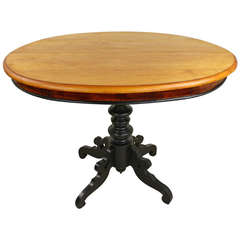 Antique Swedish Oval Pedestal Table