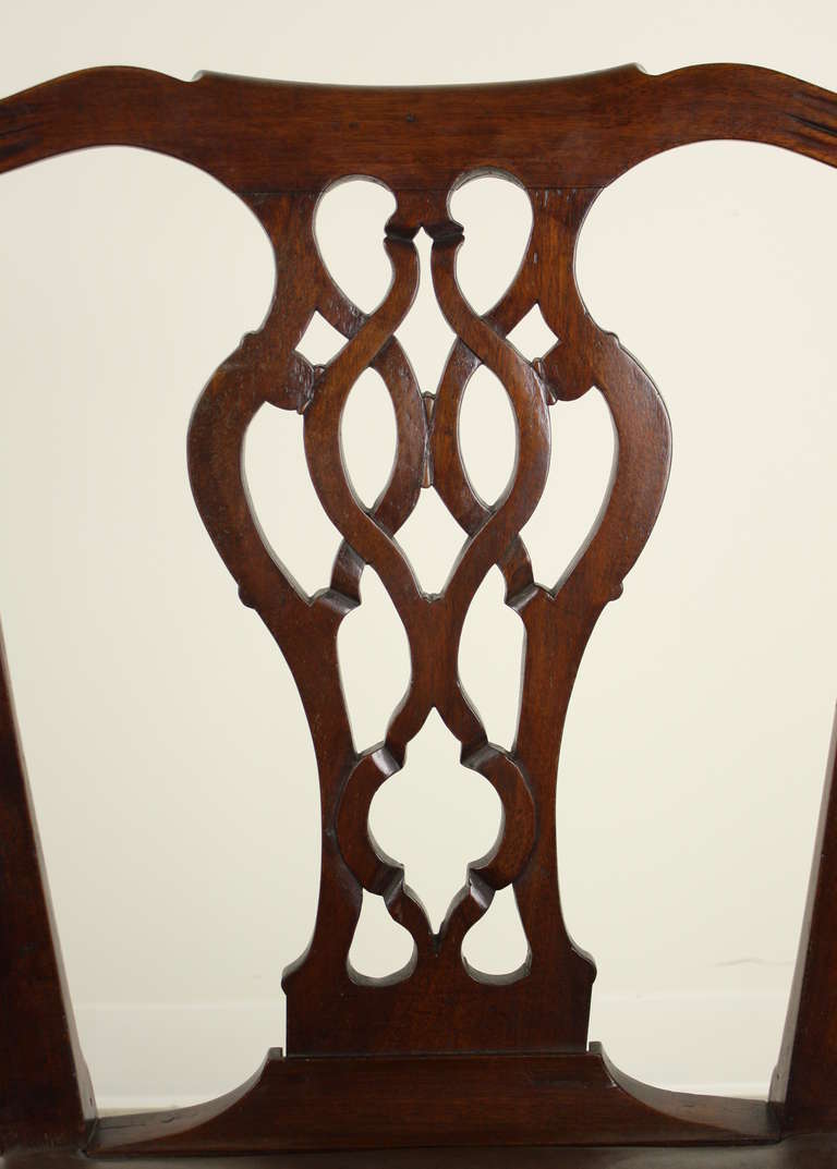 Set of Eight English Period Chippendale Dining Chairs In Good Condition In Port Chester, NY