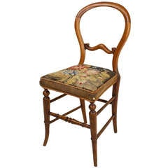 Early English Child's Chair, Needlepoint Seat Cover