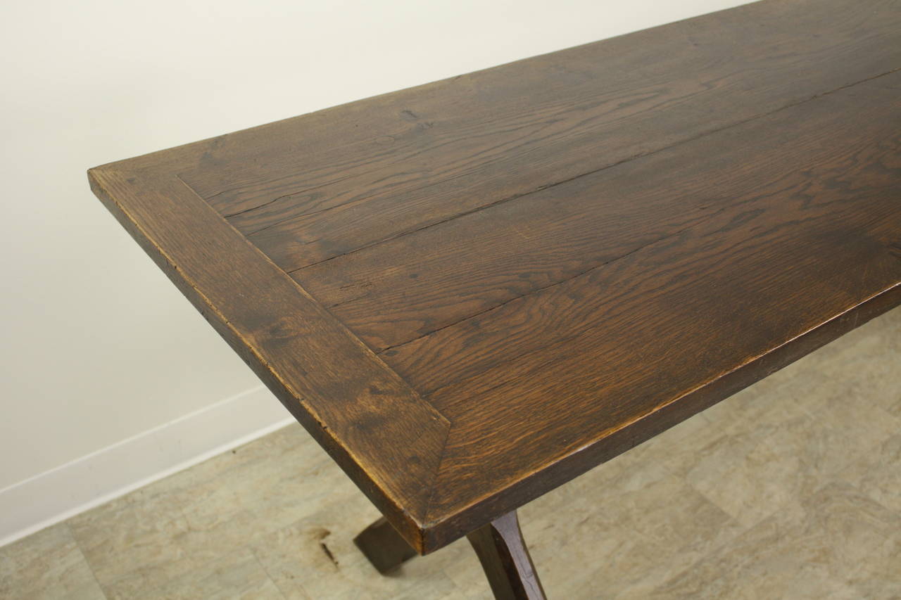 Antique Oak Trestle Table 1