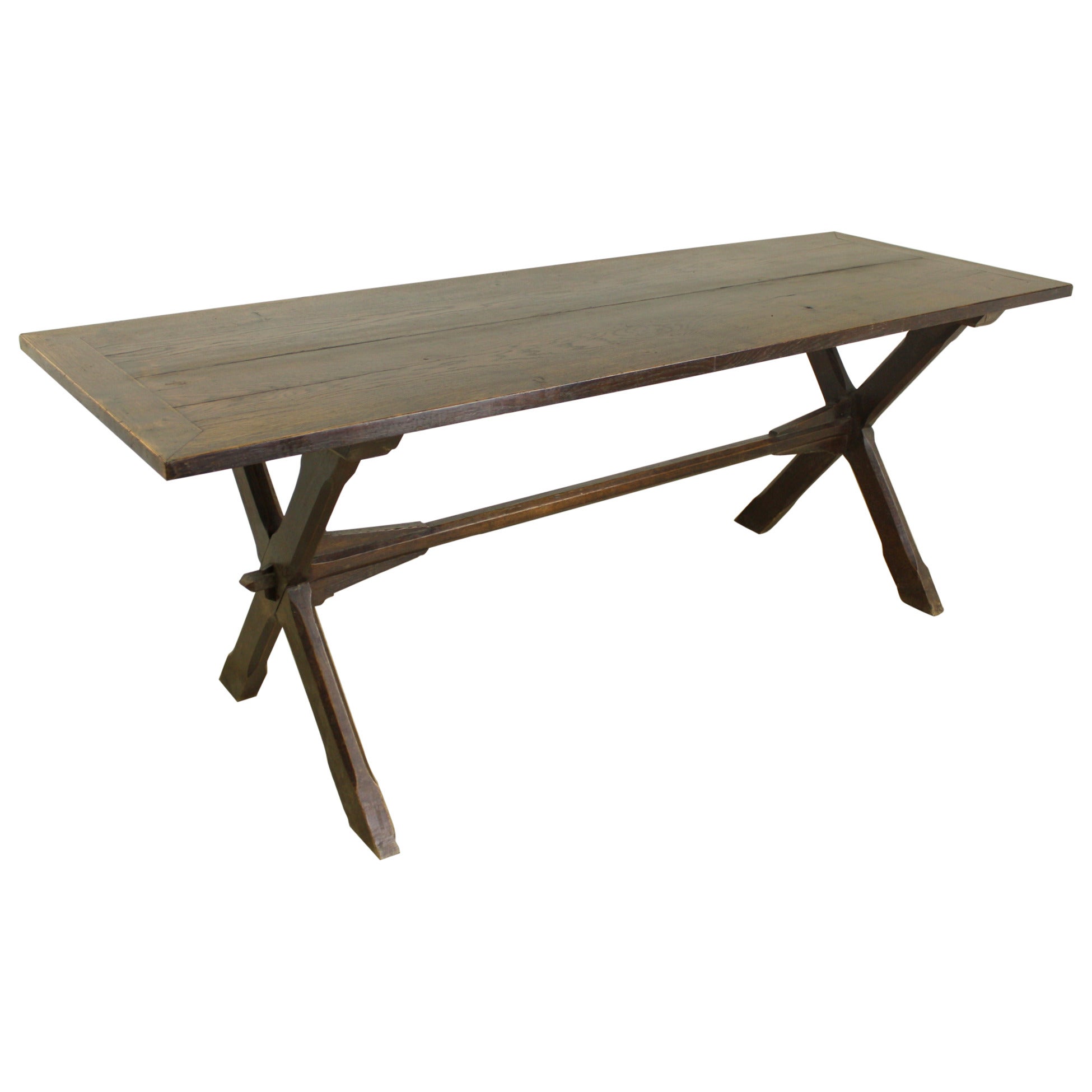 Antique Oak Trestle Table