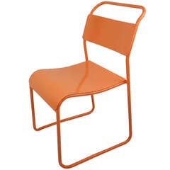 TWELVE  Midcentury Orange English Side Chairs