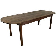 Antique Elegant Oval Pine Farm Table
