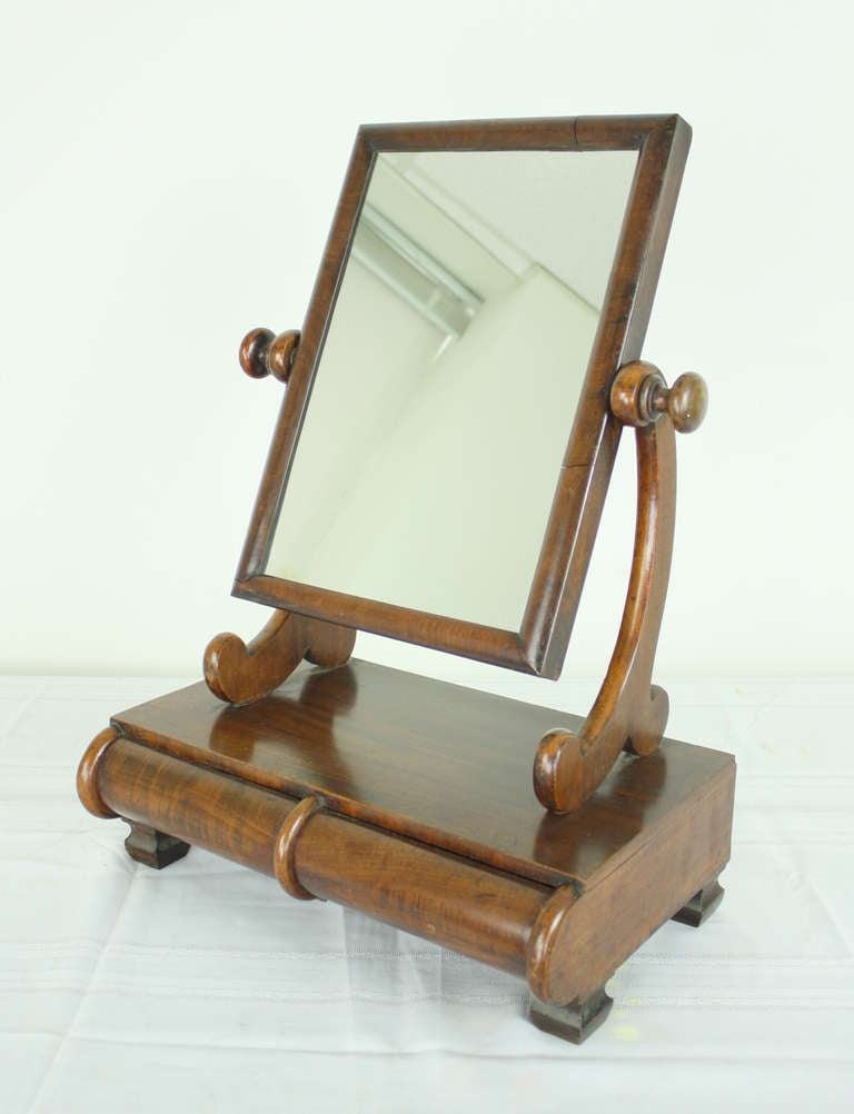 Antique English Mahogany Shaving Mirror 3