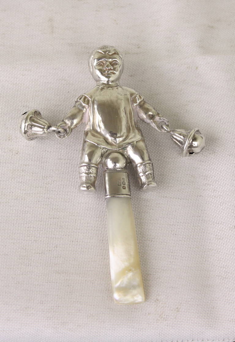 vintage sterling silver baby rattle