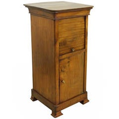 Antique French Cherry Side Cabinet, Tambour Front Cupboard, One Door Below