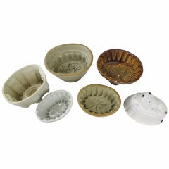 Six Antique English Jelly Molds