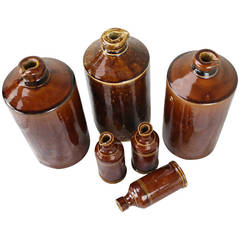 Collection of Six Victorian Ink Bottles