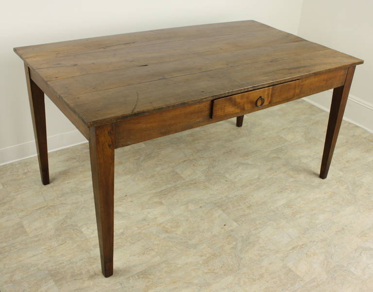 Antique Cherry Writing Table, One Drawer
