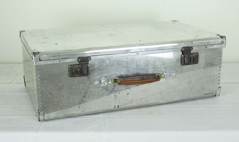 Mid-20th Century Set of Five Vintage English Aluminum Airplane Suitcases
