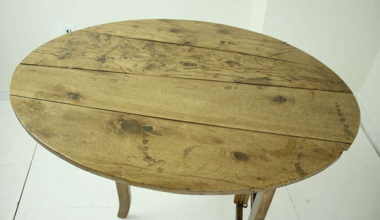 Antique French Tilt Top Fruitwood Vendange Wine Table In Good Condition In Port Chester, NY
