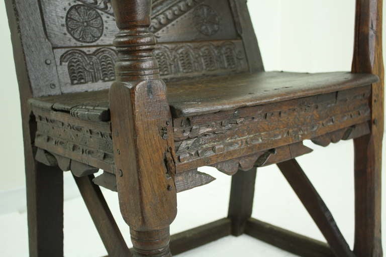 18th Century and Earlier 16th Century English Wainscot  Armchair