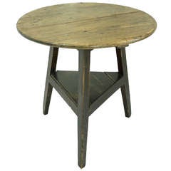 Antique Welsh Cricket Table with Old Black Paint