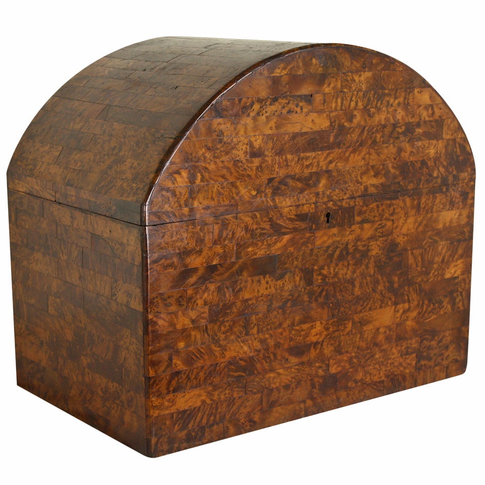 French Art Deco Dome-Top Box, Miniature Parquetry Work For Sale