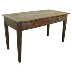 Antique Oak Writing Table or Desk with One Long Drawer