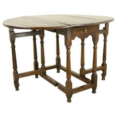 Period Welsh Oak Drop Leaf or Gateleg Table 3