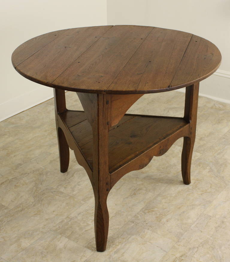 Antique French Oak Cricket Table