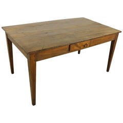 Antique Cherry Writing Table, One Drawer