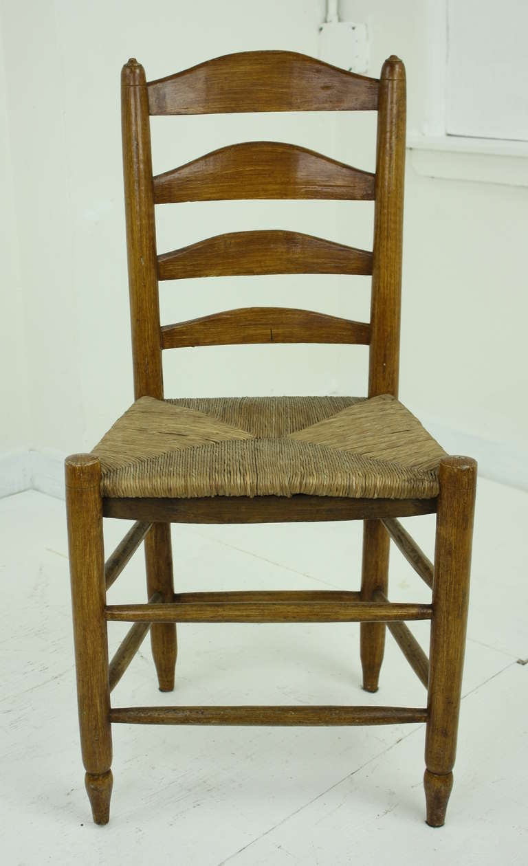 Collection of Eight Antique French Convent Chairs In Good Condition In Port Chester, NY